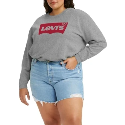 Imagen de Levi&#039;s Plus Size Graphic Standard Crew Sweatshirt Mujer, Logo Starstruck Heather Grey, 1XL