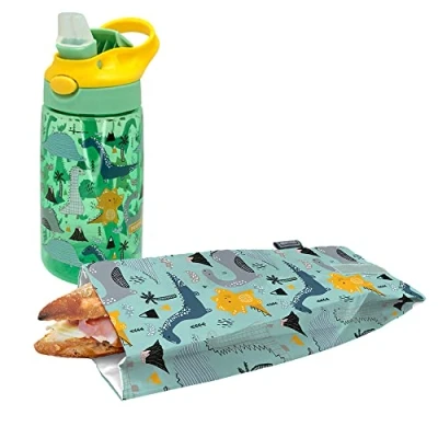 Imagen de NERTHUS FIH 999 SET Botella Tritan + Bolsa Bocadillo Dinosaurios
