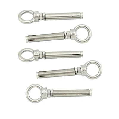 Imagen de Yasorn 5 pack Anillo de acero inoxidable tornillos cáncamo expansión Tornillo M6x70mm