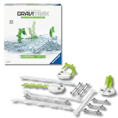 Imagen de Ravensburger GraviTrax Bridges, Puentes para Pista de Canicas, Juego Innovador y Educativo STEM, Niños 8+ Años Adultos, Compatible con Starter Set, 14 Piezas