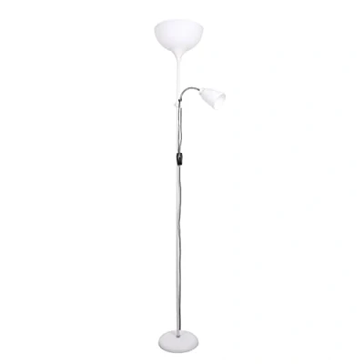Imagen de BEL AIR HOME Lámpara de Pie Varese 1xE27 y 1xE14(BOMBILLAS NO INCLUIDAS) 178cm Ideal para Salones Estudios Diseño Moderno Funcional Lampara Lectura Orientable (BLANCO)