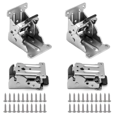 Imagen de Bloqueo Automático de 90 Grados 4 Piezas Bisagra Plegable Autoblocante Patas Plegables Para Mesa Herrajes Mesas Piernas Escritorio Banco Trabajo