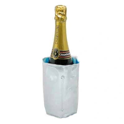Imagen de Fackelmann Funda Enfriadora de Botellas, Óptima para Botellas Vino, Cava, Champán y Sidra, Collar Enfriador con Tamaño Ajustable, 35x18cm, Color Gris, 1 ud.