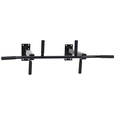 Imagen de HOMCOM Barra de Dominadas en Techo para Acero Tracción Entrenamiento Casa Hogar Carga Máx. 150 kg 105,5x28x49 cm Negro