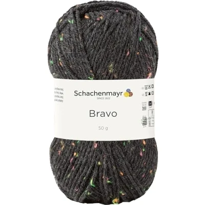 Imagen de Schachenmayr Bravo, 50G Anthrazit Neon Tweed Hilos para Tejer A Mano