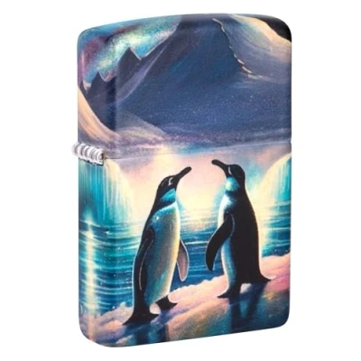 Imagen de Zippo Penguin Design Glow in The Dark Green Matte Pocket Lighter