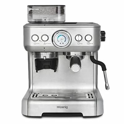 Imagen de H.Koenig Espresso machine with grinder EXPRO980, 2.7L, 250g bean reservoir, 15 grind sizes, Italian pump, Customizable dosage for 1 or 2 cups, Thermoblock, Pressure 20 bars