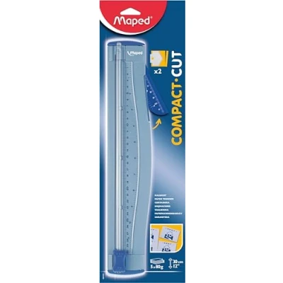 Imagen de Maped Material de Oficina Compact Cut A4 Guillotina Papel para Cortes Rectos Base Antideslizante 2 Hojas Corte Incluye Regleta en cm y Pulgadas