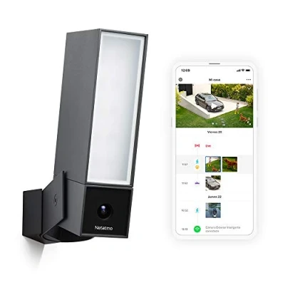 Imagen de Netatmo NOC R Cámara de Vigilancia WiFi Exterior, Reacondicionada, Foco Integrado, Detección Movimientos, Visión Nocturna, Sin Costo Adicional