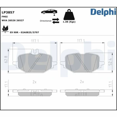 Imagen de Juego de pastillas DELPHI LP3857