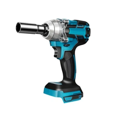Imagen de LENDISIY Atornillador de impacto con batería, 320 Nm, par torsión 18 V, 1/2 pulgadas, llave cuadrada 6 enchufes, taladro eléctrico, motor sin escobillas, luz LED
