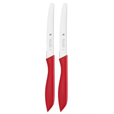Imagen de WMF Juego de cuchillos para desayuno (2 piezas, 23 cm, cuchillo pan, pan especial, mango plástico), color rojo