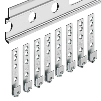 Imagen de Gedotec riel de pared H10282 longitud 2000 mm 1 juego superior para colgar armario con 8 unidades colgadores acero galvanizado colgante colgador