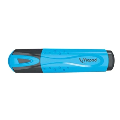 Imagen de Maped Material Escolar Subrayador Classic 12 Subrayadores de Color Azul Diseño con Punta Biselada Trazo 1 a 5 mm Tapón Presión Ideal para Apuntes