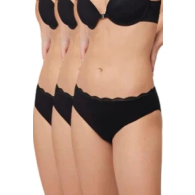 Imagen de YSABEL MORA Pack de 3 Bragas Midi 19682 (XL, Negro)