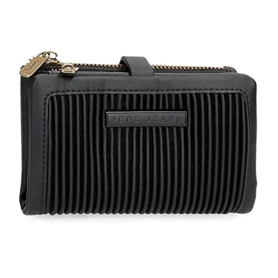 Imagen de Pepe Jeans Aurora Cartera con Tarjetero Negro 14,5x9x2 cms Piel sintética