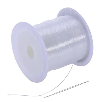 Imagen de HCRXVV Hilo de Nailon 500 m, Pescar Transparente 0,3 mm, Cuentas, Fuerte para Pulseras, Resistente al desgarro Colgar y Joyas