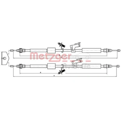 Imagen de METZGER 10.5370 Cable de Freno Mano posterior 1816/1700+1860/1745 Discos COFLE FORD: Focus C Max, 2, Max