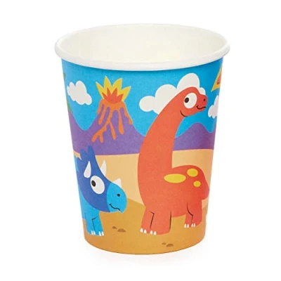 Imagen de Baker Ross FC979 Vaso de Cartón Dinosaurio Set 10, decoración cumpleaños para niños