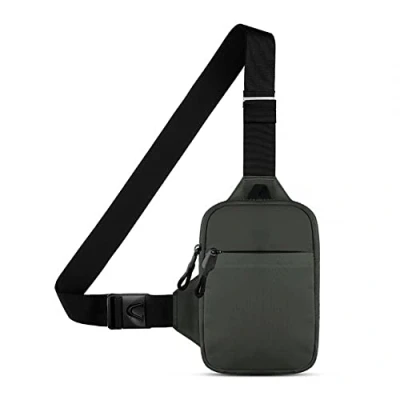 Imagen de DONGKER Bolso bandolera impermeable con correa de hombro ajustable para hombres y mujeres, senderismo, viajes, deportes al aire libre, Gris S, Informal