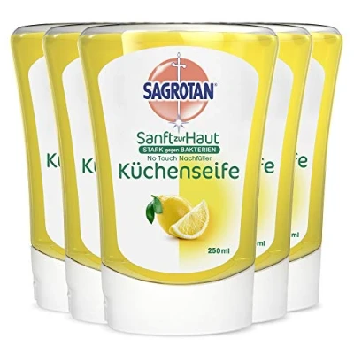 Imagen de Sagrotan Recambio de jabón Cocina No Touch Citrus para el dispensador automático 5 x 250 ml Manos en práctico Pack