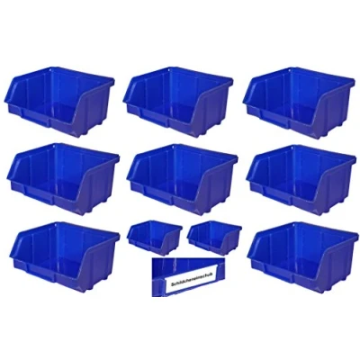 Imagen de Florsol P D W® Cajas apilables (10 unidades, tamaño 1, 10,0 x 9,7 5,2 cm), color azul