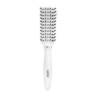 Imagen de Artero Cepillo Flexible Antitirones Ge Bion 17. para desenredar el cabello de Mujeres, Hombres y niños. Iónico, reduce la electricidad estática. (Blanco Rígido)