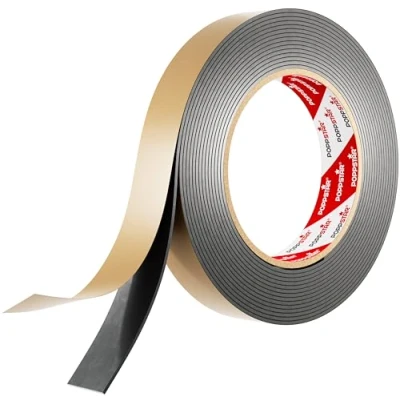 Imagen de Poppstar Cintas adhesivas de butilo doble cara (5m x 20mm 1,6mm), autoadhesiva y selladora, negra
