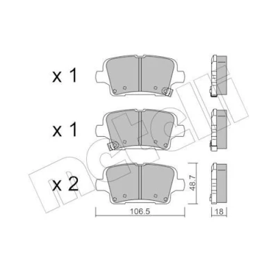 Imagen de METELLI 22 1181 0 Juego de pastillas freno con avisador acústico desgaste OPEL: Insignia B Grand Sport, Sports Tourer