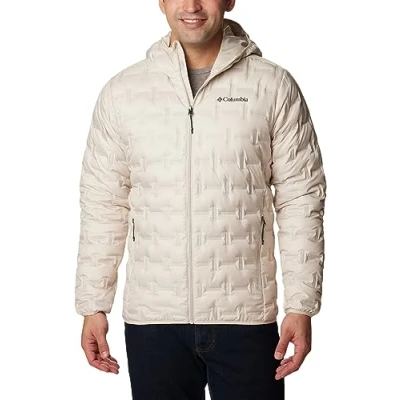 Imagen de Columbia Delta Ridge Down Hooded Jacket, Chaqueta De Plumas Acolchada Con Capucha para Hombre, Dark Stone, Talla XXL