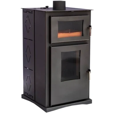 Imagen de JOIMA Estufa de Pellets con Horno sin Electricidad modelo Vitta Nature 8 kW. Funciona conexión a la red Eléctrica