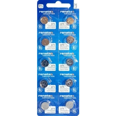 Imagen de Renata 371 SR920SW Pilas de reloj fabricadas en Suiza, 1,55 V, paquete 10