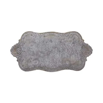 Imagen de Creative Co op Tin Tray, Distressed Grey Finish