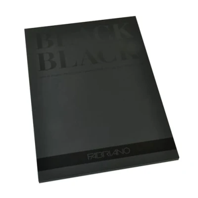 Imagen de Unbekannt Honsell 19100390 Fabriano Black Block Papel negro profundo con superficie mate sin revestimiento, 300 g/m², DIN A4, 20 hojas, ideal para pastel, lápices de colores y marcadores
