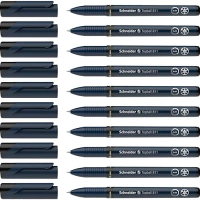 Imagen de Schneider Topball 811 Bolígrafo roller recargable (0,5 mm, 10 unidades), color negro