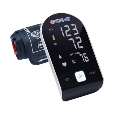 Imagen de FARMAMED Tensiómetro Digital Eléctrico Portátil de Brazo, 180 Memoria Total, 2 Usuarios, Gran Pantalla LED, Estuche incluido