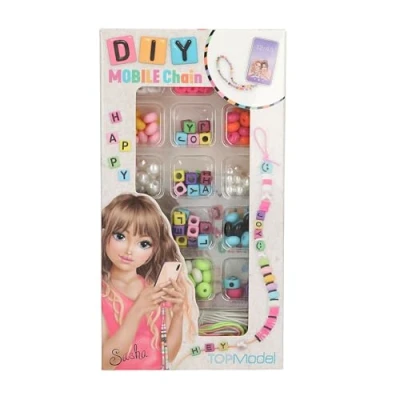 Imagen de Depesche 12885 TOPModel Cadena móvil Juego DIY, Cuentas en Varios, Incl. Cintas, para el diseño Creativo de Colgantes, Multicolor, One Size