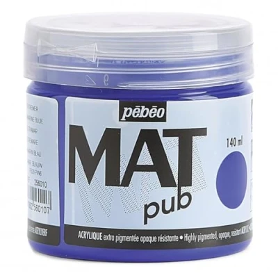 Imagen de Pébéo 256010 acrílico mate Pub azul ultramar 140 ml