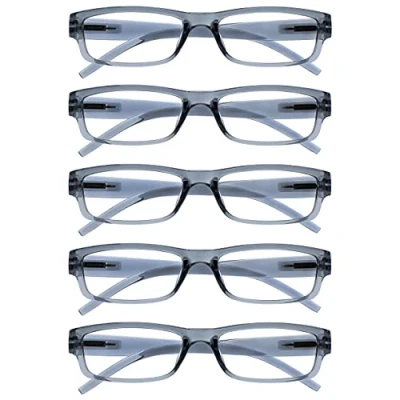 Imagen de The Reading Glasses Company La Compañía Gafas De Lectura Gris Valor Pack 5 Ligero Hombres Mujeres RRRRR32 7 +2,50