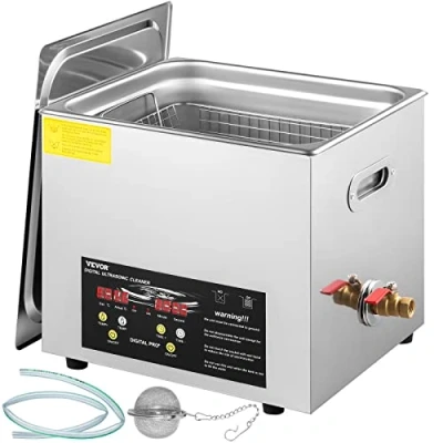 Imagen de VEVOR Limpiador Ultrasónico Mejorado 10 L Calentador 400 W 240 de Laboratorio Digital con Temporizador para Limpiar Piezas Instrumentos