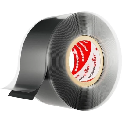 Imagen de POPPSTAR cinta de silicona autofusión, 1 x 3 m, ideal como reparación, aislante y sellado (estanca, hermetica), 25mm ancho, color negro