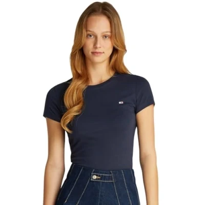 Imagen de Tommy Jeans SLIM C NECK TEE Camiseta básica, Mujer, Talla: 44, Dark night navy