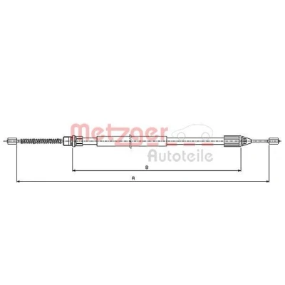 Imagen de METZGER 10.6543 Cable de Freno Mano Atrás izquierda, derecha, izquierda 1460/1053 COFLE