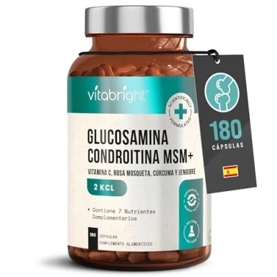 Imagen de Glucosamina Condroitina MSM Capsulas 180, Y Articulaciones Suplementos (Condroitina Polvo) VitaBright Sulfato De Complex Con Condroitin