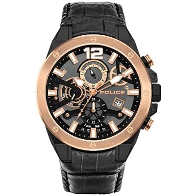 Imagen de Police Reloj Analógico para Unisex Adulto de Cuarzo con Correa en Cuero PL15711JSBR.61