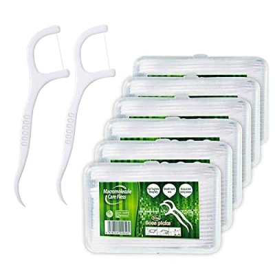 Imagen de 340 palillos de dientes Stick dental Floss Disposable seda limpiador limpieza para la eliminación placa y restos comida (4 paquetes + 40 presentes)