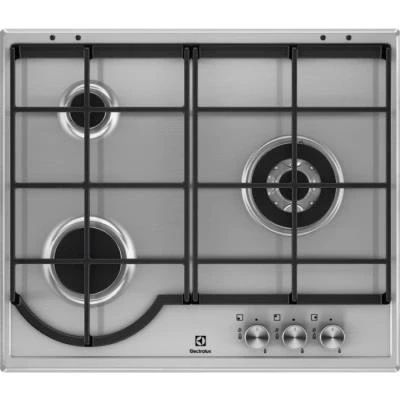 Imagen de Placa de Gas Electrolux EGH6333BOX, 3 quemadores, butano, 60 cm, Inox