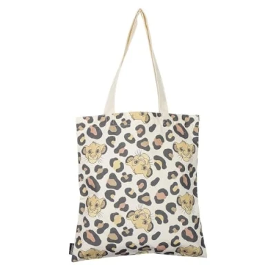 Imagen de CERDÁ LIFE&#039;S LITTLE MOMENTS Bolsa Shopping de El Rey León Color Ocre 36x39x0.4cm 2 Asas Fabricada con Poliéster y Algodón Estampado Simba Producto Original