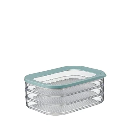 Imagen de Mepal Recipiente de Almacenamiento Carne Modula 3 Piezas Caja Frigorífico con Tapa Adecuado para Almacenar Cárnicos Cajas 1650 ml Nordic Green