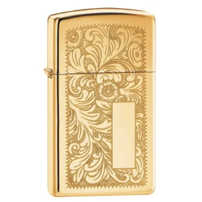 Imagen de Zippo Venetian Slim Mechero, Metal, High Polish Brass, 3.5x1x5.5 cm